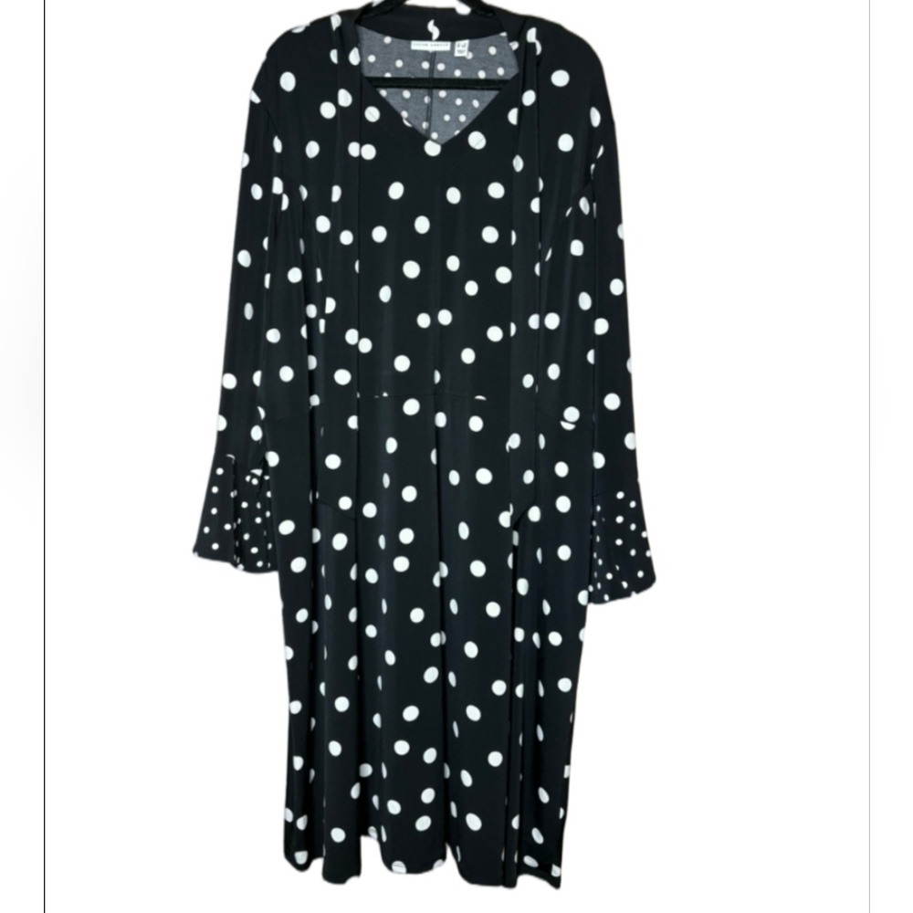 Susan Graver Black and White Polka Dot Dress Size 3X